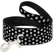 Dog Leash - Daisies Scattered Black/White/Yellow