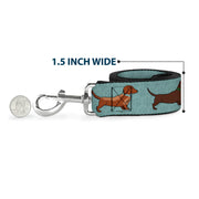 Dog Leash - Dachshund 4-Dogs/Paws Aquas