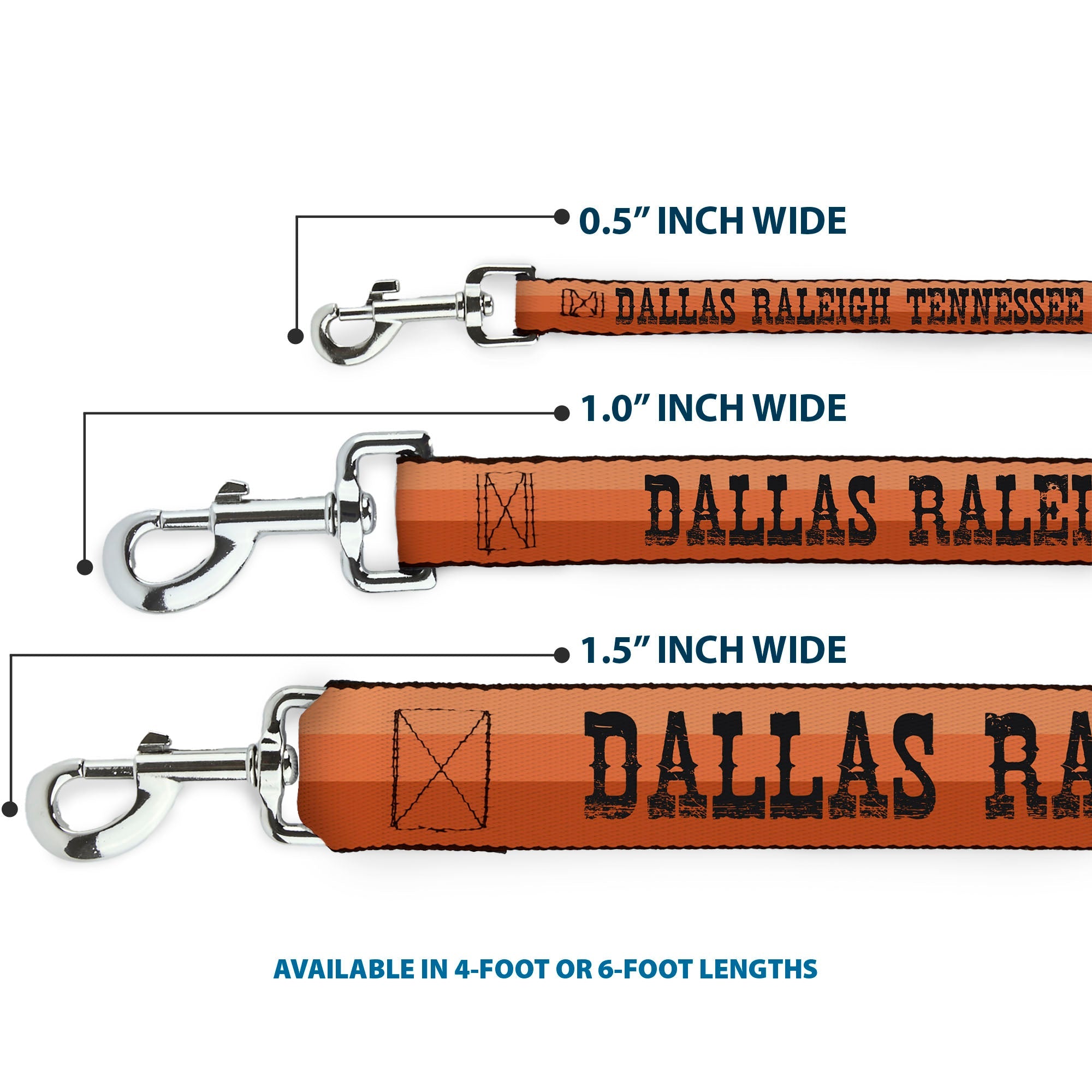 Dog Leash - Dallas-Raleigh-Tennessee-Austin-Boston Stripes Browns/Black