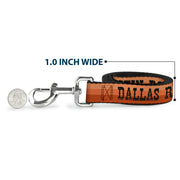 Dog Leash - Dallas-Raleigh-Tennessee-Austin-Boston Stripes Browns/Black