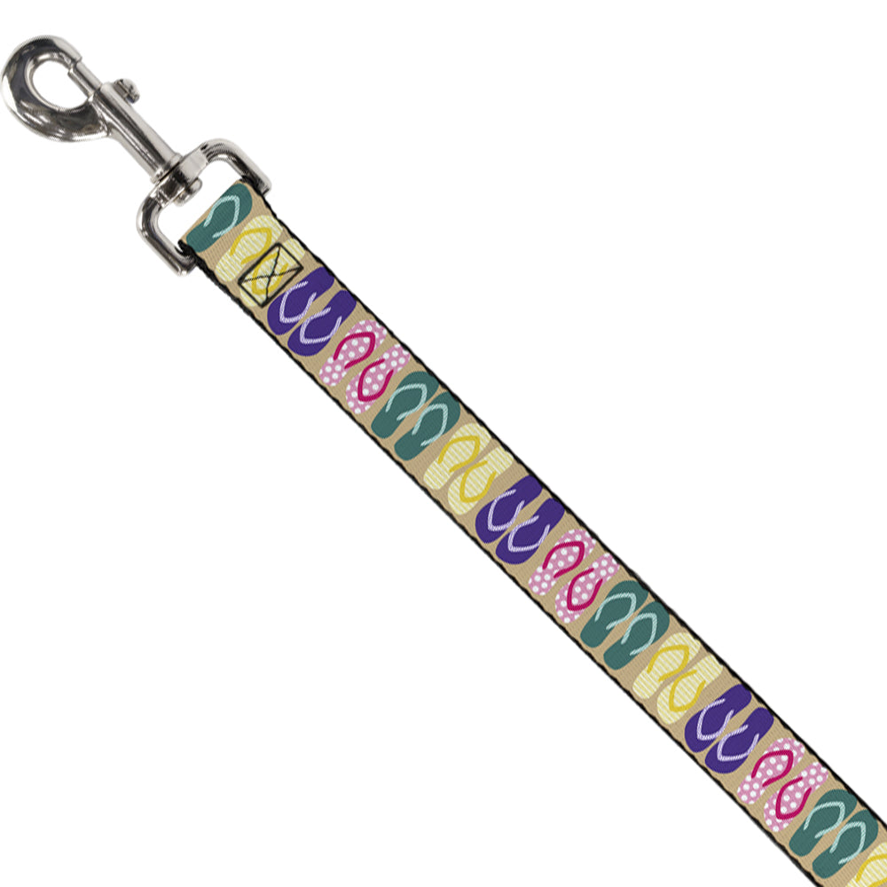 Dog Leash - Flip Flops5 CLOSE-UP Sand/Multi Color