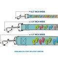 Load image into Gallery viewer, Southlake Paws Dog Leash - Flip Flops7 LIFE'S A BEACH features a tan, aqua, and white design with colorful flip-flop patterns
