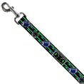 Load image into Gallery viewer, Dog Leash - Football/Helmet Stripe Black/Neon Green/Blue
