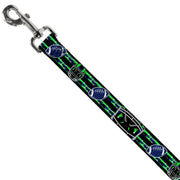 Dog Leash - Football/Helmet Stripe Black/Neon Green/Blue