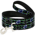 Load image into Gallery viewer, Dog Leash - Football/Helmet Stripe Black/Neon Green/Blue

