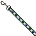 Load image into Gallery viewer, Dog Leash - Football/Helmet Stripe2 Black/Neon Green/Silver/White/Blue
