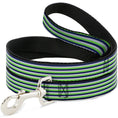Load image into Gallery viewer, Dog Leash - Fine Stripes White/Neon Green/Navy

