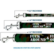 Dog Leash - FAFO FUCK AROUND & FIND OUT Stencil Camo/White