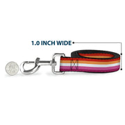 Dog Leash - Flag Lesbian Five Stripe Oranges/White/Pinks