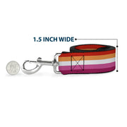 Dog Leash - Flag Lesbian Five Stripe Oranges/White/Pinks
