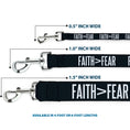 Load image into Gallery viewer, Dog Leash - FAITH Greater Than FEAR Navy Blue/White
