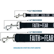 Dog Leash - FAITH Greater Than FEAR Navy Blue/White