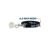 Dog Leash - FAITH Greater Than FEAR Navy Blue/White