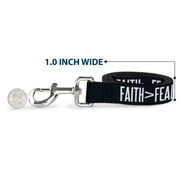 Dog Leash - FAITH Greater Than FEAR Navy Blue/White