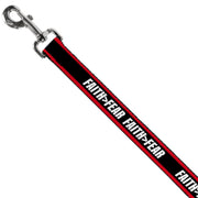 Dog Leash - FAITH Greater Than FEAR Stripe Red/Black/White