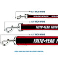 Load image into Gallery viewer, Dog Leash - FAITH Greater Than FEAR Stripe Red/Black/White
