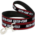 Load image into Gallery viewer, Dog Leash - FAITH Greater Than FEAR Stripe Red/Black/White
