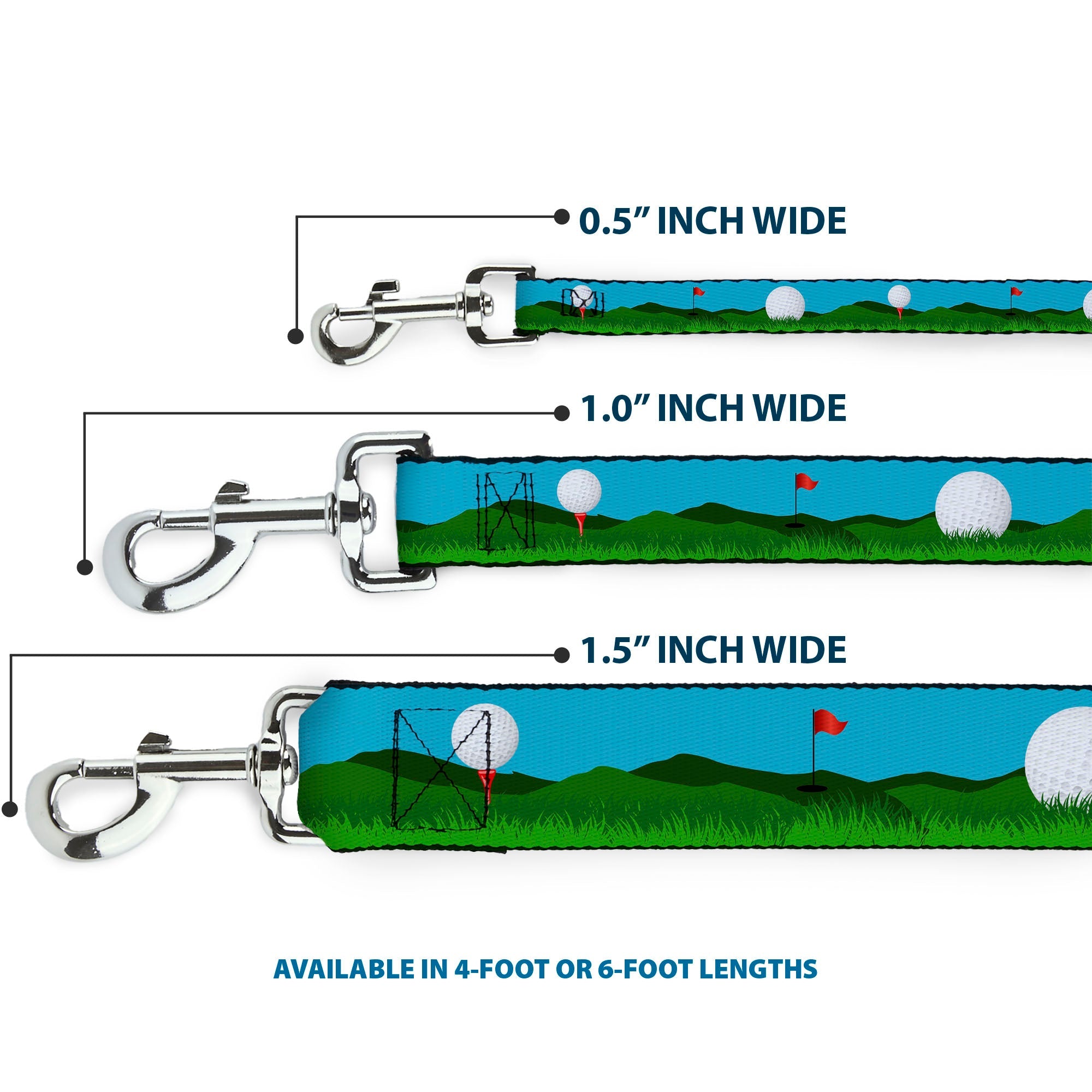 Dog Leash - Golf Course/Balls/Holes Blues/Greens