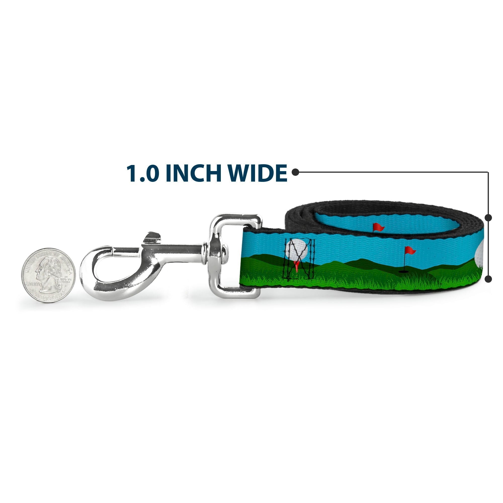 Dog Leash - Golf Course/Balls/Holes Blues/Greens