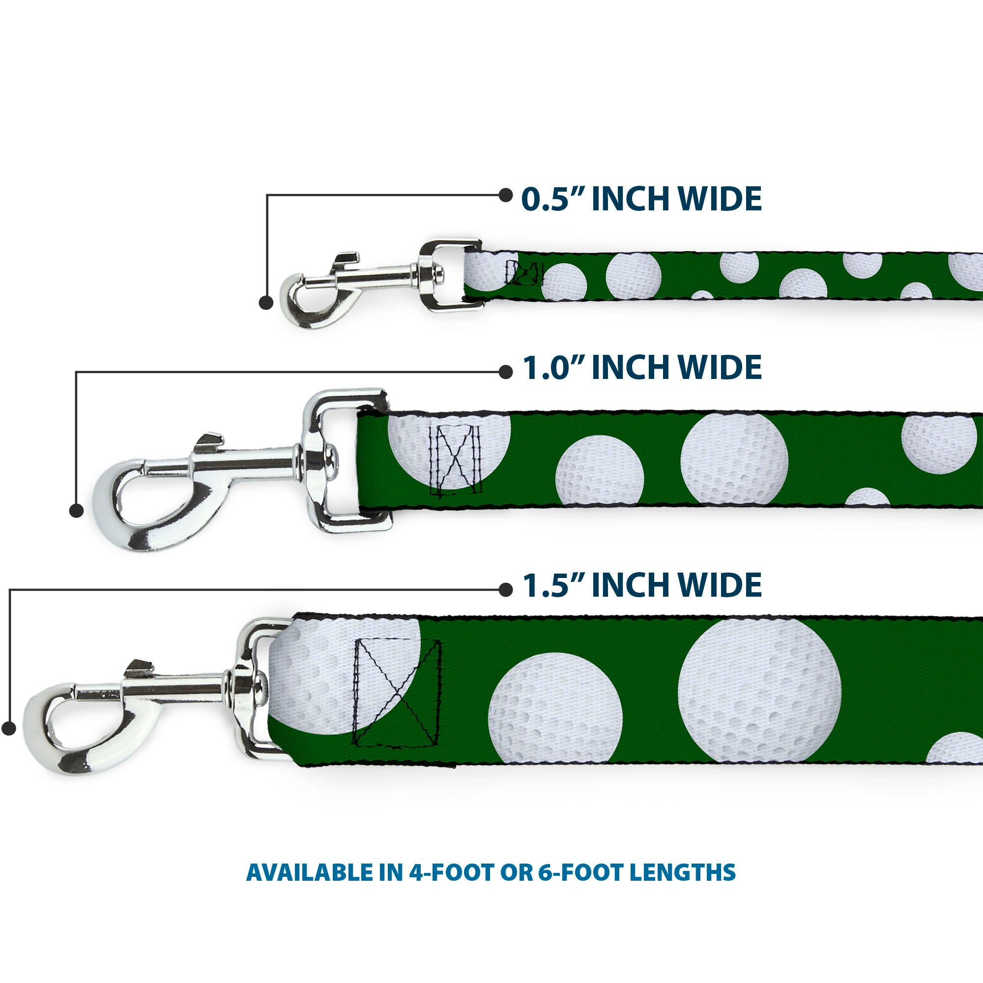 Dog Leash - Golf Balls Scattered Green/White