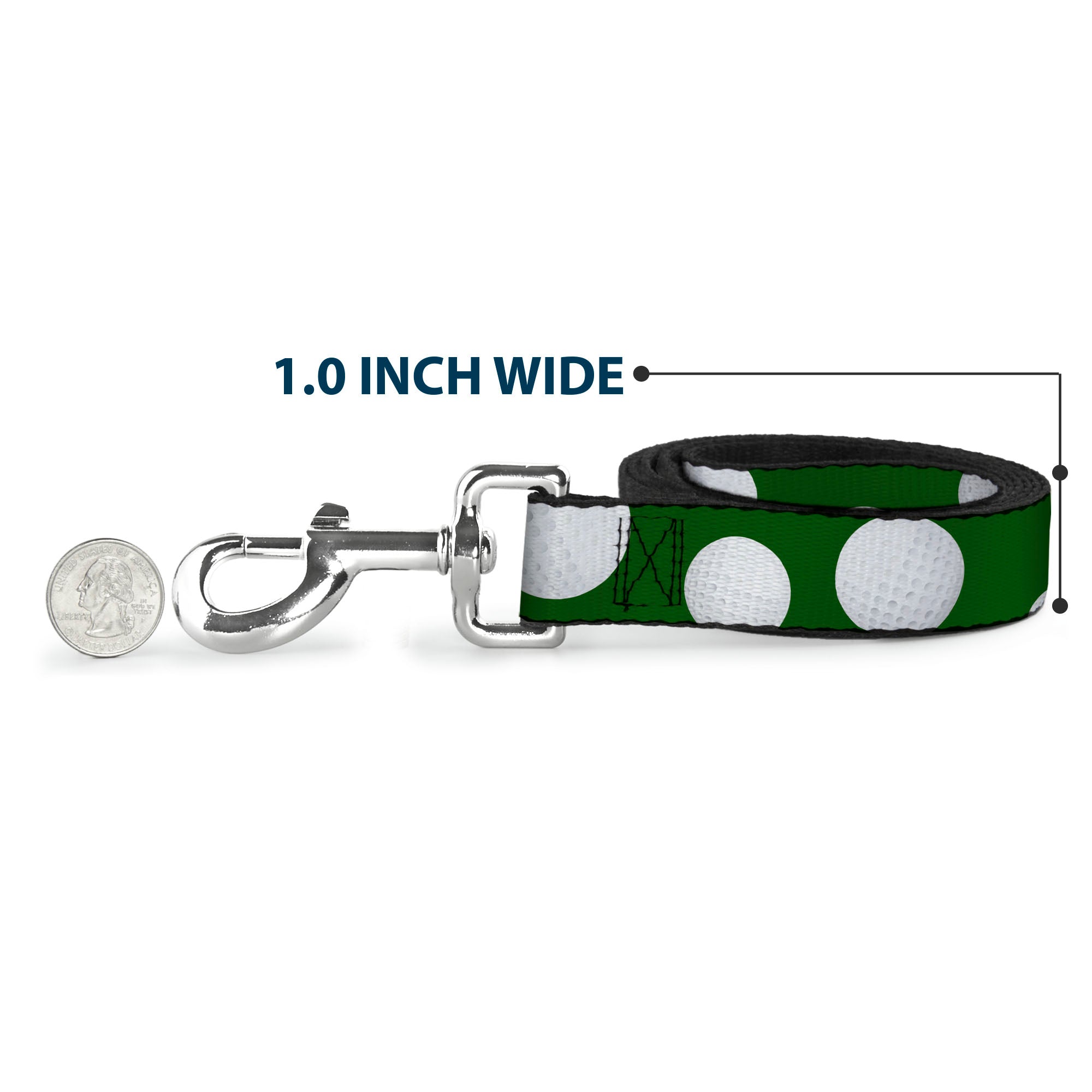 Dog Leash - Golf Balls Scattered Green/White