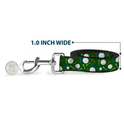 Dog Leash - Golf Balls/Tees Scattered Green/Multi Color