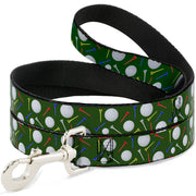 Dog Leash - Golf Balls/Tees Scattered Green/Multi Color