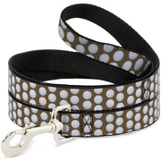 Dog Leash - Golf Balls Tan/White