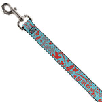 Dog Leash - GRATEFUL OPTIMISM BE KIND Icons Collage Blue/Red