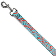Dog Leash - GRATEFUL OPTIMISM BE KIND Icons Collage Blue/Red
