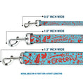 Load image into Gallery viewer, Dog Leash - GRATEFUL OPTIMISM BE KIND Icons Collage Blue/Red
