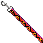 Dog Leash - Hand Heart Silhouette Ombre Purples/Orange/Pinks