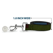 Dog Leash - Hash Mark Stripe Black/Multi Color