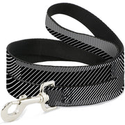 Dog Leash - Hash Mark Stripe Black/White