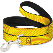 Dog Leash - Hash Mark Stripe Yellow/Red