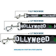 Dog Leash - HOLLYWEED Sign Skyline/Pot Leaf Black/Grays/White/Green