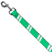 Dog Leash - Hash Mark Stripe Double Green/Silver