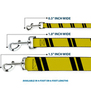 Dog Leash - Hash Mark Stripe Double Gold/Black