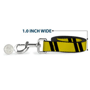 Dog Leash - Hash Mark Stripe Double Gold/Black