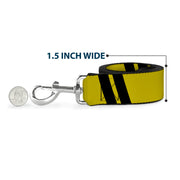 Dog Leash - Hash Mark Stripe Double Gold/Black