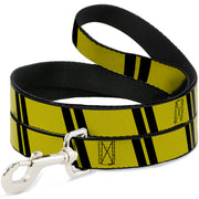 Dog Leash - Hash Mark Stripe Double Gold/Black