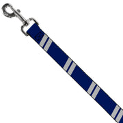 Dog Leash - Hash Mark Stripe Double Navy/Silver