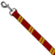 Dog Leash - Hash Mark Stripe Double Maroon/Gold