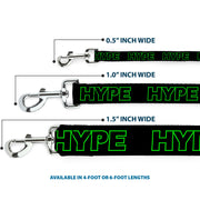 Dog Leash - HYPE Outline Black/Neon Green