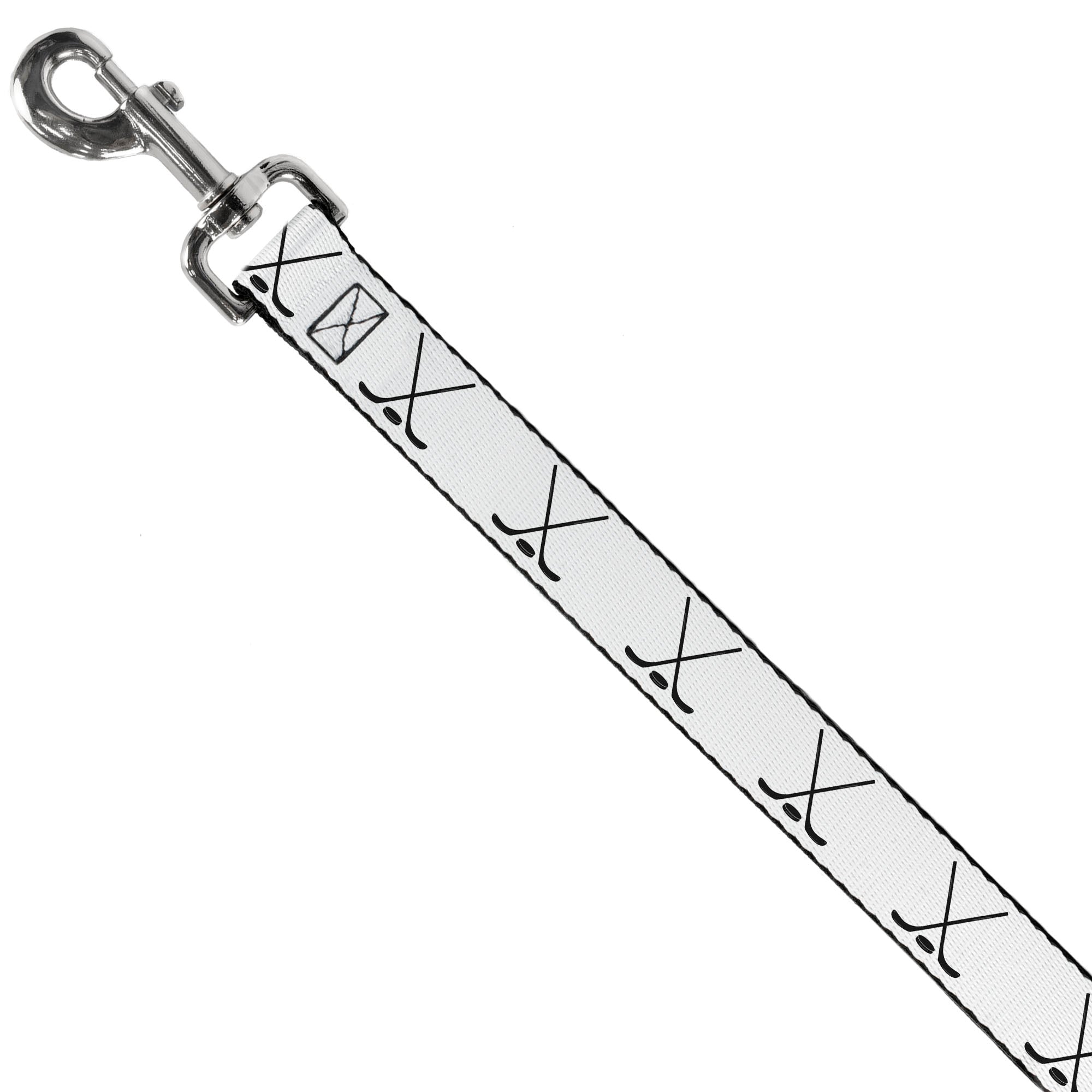Dog Leash - Hockey Sticks and Puck White/Black
