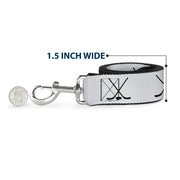 Dog Leash - Hockey Sticks and Puck White/Black