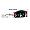 Load image into Gallery viewer, Dog Leash - Happy Mushrooms with Stars Black/Multi Color
