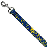 Dog Leash - HARMONY BALANCE LIFE Icons Collage Blue/Yellow