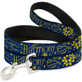 Load image into Gallery viewer, Dog Leash - HARMONY BALANCE LIFE Icons Collage Blue/Yellow
