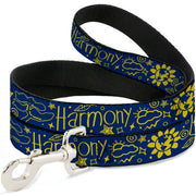 Dog Leash - HARMONY BALANCE LIFE Icons Collage Blue/Yellow